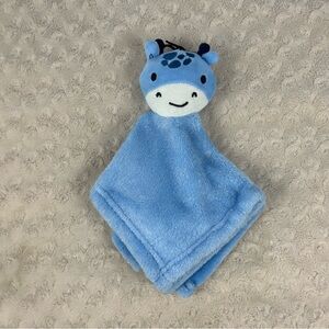 Dream Kids Blue Giraffe Lovey Security Blanket Plush Baby Toy White